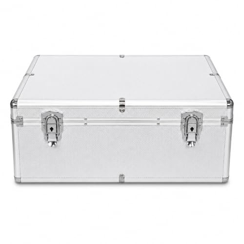 RIVERMEDIA DJ Flight Case Aluminium Style CD DVD Blu-ray Storage Box 500 Disc with Hanging Sleeves