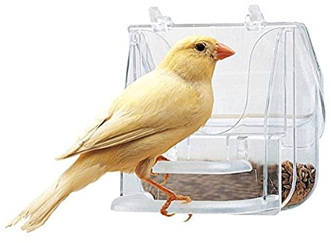 Ferplast 84522724 Futternapf Pretty 4552 für Vögel, Maße: 9 x 9 x 9 cm, transparent