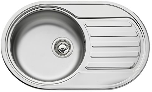 Pyramis 100167014 SR MINI Einbauspüle Edelstahl, glatt, Weiss, (HxBxT): 84,8x180x60 cm