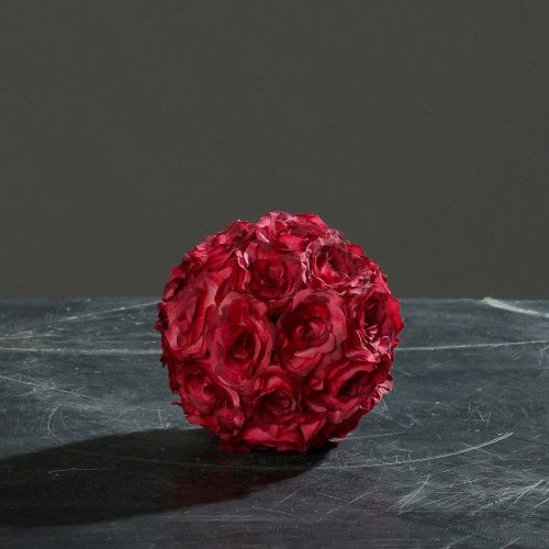 Rosenkugel Blütenkugel Kunstblüten Dekokugel Rosen Kugel Ø 12 cm fuchsia