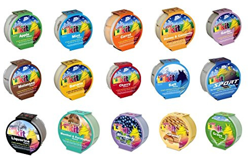 Likit Little Likit Horse Lick Flavoured Treat - 250g X 24 Pack | 15 Flavours | Incl. Guide and Hold Le Cherry