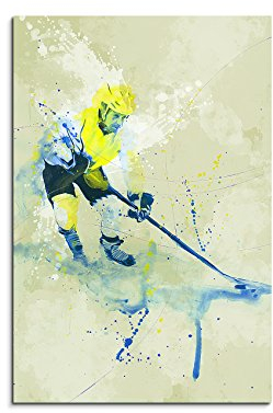 Paul Sinus Art Eishockey 90x60cm SPORTBILDER Splash Art Wandbild Aquarell Art