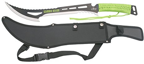 THIRD Machete, 44 cm Klinge aus rostfreiem Stahl mit gedrehtem Seilgriff, Modell 16157, mit Nylonscheide, Gesamtlänge 60,5 cm, Werkzeug für Sport und Jagd.