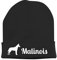 siviwonder Strickmütze - Malinois belgischer Schäferhund Belgian Schutzhund Polizei - Stickerei Hund Winter Mütze Wintermütze Beanie Mütze schwarz-weiß