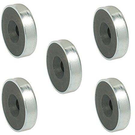5 Stück - Türschnapper Magnetschäpper inkl. Gegenstück Magnetverschluss für Metallschränke zum Schrauben | Metall verzinkt | Haftkraft 3,6 Kg | Möbelbeschläge von GedoTec® - Magnetschnäpper Rund