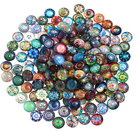 ultnice 200 pcs rotondo mosaico di Quadretti mista mosaico Pezzi per DIY artigianato Fabbricazione di gioielli 14 mm