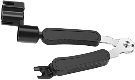 Guitar String Winder Cutter and Bridge Pin Puller, Guitar Repair Tool Functional 3 in 1 (black)