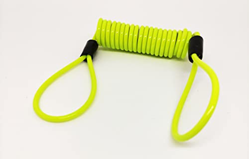 Global Lock Cable Enrollado Reminder para Candado de Moto Cable Recordatorio para candados de Moto Amarillo Espiral para Motos