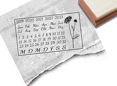 Planer Stempel 2022 bis 2026 Dauerkalender zum Selbstgestalten - Ewiger Kalender Stempel - Vintage Flower - zAcheR-fineT