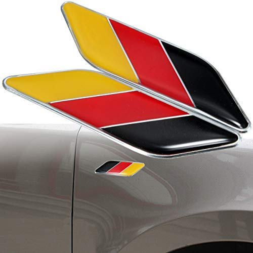 C-FUNN 2 x 3D-Aufkleber mit deutscher Flagge, Embleme, Dekoration für Auto, LKW, Fahrrad, Laptop