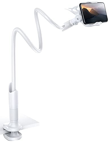 Lamicall Handyhalterung für Bett, Schwanenhals Handy Halterung - Flexible Lang Arm Handy Ständer für iPhone 16 15 14 Pro Max Plus, SE, 13 12 Pro Max Mini, 11, Samsung S24 S23, 4-7 Zoll Smartphone