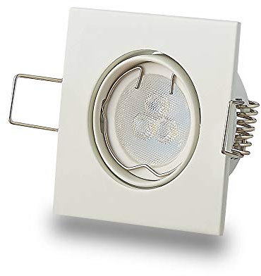LED Einbaustrahler eckig Weiß kaltweiß 12V flach - MR11 MR16 Einbauleuchte schwenkbar aus Aluminium - 55-60mm Bohrloch Einbau-Spot Decken-Strahler