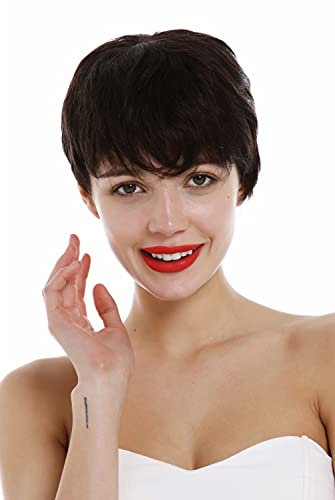 WIG ME UP - DW3107 HH-2 Human Hair Quality Wig unisex women men short wild wavy bowl cut dark brown