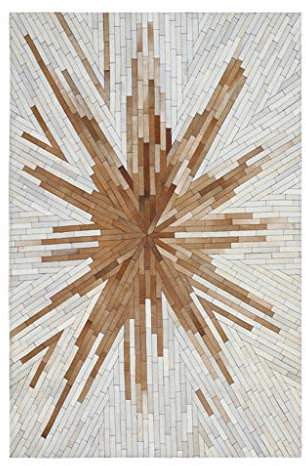 Teppich Kuhfell Bereich Teppich Anti-Rutsch-Bodenmatten for Wohnzimmer Schlafzimmer Home Decoration Supplies Teppich Moderne Teppiche (Color : Beige+Brown, Größe : 140 * 200cm)