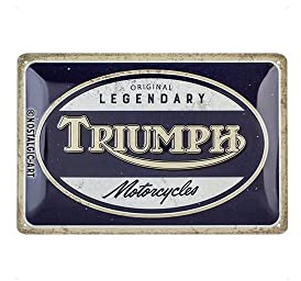 Nostalgic-Art Plaque Vintage, Triumph – Motorcycle – Idée de Cadeau pour Fans de Moto, en métal, Design rétro pour la décoration, 20 x 30 cm