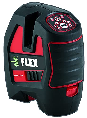 Flex Kreuzlinien Laser mit Empfängermodus (selbstnivellierend, horizontale + 2 vertikale Linien, Genauigkeit ± 0,3 mm/m, Max. Arbeitsbereich 50 m, Laser Messgerät)