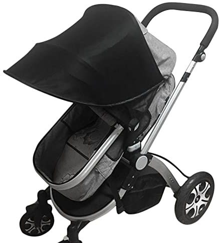 Baby Pram Sun Shade Cover Baby Stroller Awning Pushchair Sun Canopy Anti-UV Sun Cover Umbrella Baby Carriage Sun Shield Buggy Sun Visor Parasol Universal Windproof Waterproof with Arched Hard Support