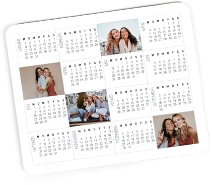 Herz & Heim® Personalisiertes Mousepad mit Wunschname oder Foto Kalender und Fotos