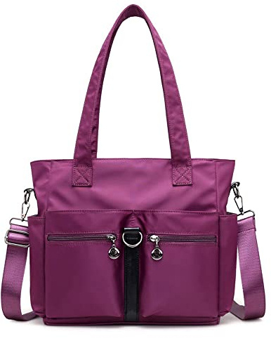 Throushine Hiziel Damen wasserdichte Reisetasche aus Nylongewebe mit großer Kapazität (VIOLETT)