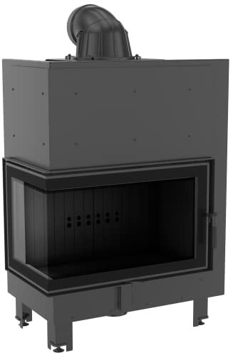 KRATKI MBO Holzbefeuerter Kamineinsatz mit Lufteinlass BImSchV 2 konform 15 kW Thermischer Wirkungsgrad 83% Stahl Seitenverglasung Linksseitig 144 x 90,5 cm