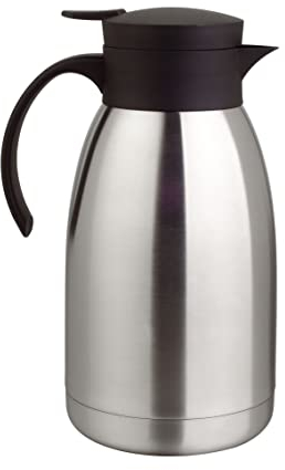 Spetebo Edelstahl Thermoskanne mit Einhandautomatik - 2 Liter - Isolierkanne mit Druckverschluss - Kaffekanne Teekanne Isolierflasche Thermos Kaffe Tee Kanne doppelwandig