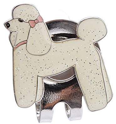 Tiiyee Golf-Hut-Clip, langlebiger Edelstahl-Golf-Hut-Kappen-Clip, Schildkröte, Golfball-Marker, Hut-Clip, lustiger Golfball-Marker mit magnetischem Ballmarker für Frauen, Männer, Kinder(weißer Hund)