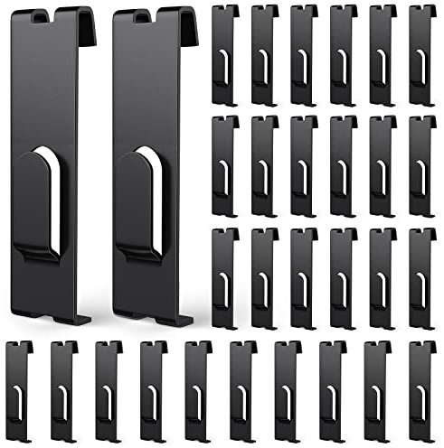 Tcevily Gridwall Utility Kerbhaken Gridwall Bild Aufhänger Kommerzielle schwarze Gitter Wandpaneel Heringe für Panel Stecktafel Gitter Regal Hängende Display (30, Schwarz)