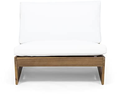 Sherwood Outdoor Club Chair with Cushions - Acacia Wood - Teak/White