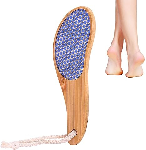 SUGERU®Neue 2 in 1 Nano Glas Hornhautentferner mit Bambusgriff - Nass & Trocken & schmerzlos | glass shaver,rasierstein | Professionelle Fußpflege sicher schnell zur Hornhautentfernung auf Füßen (B)