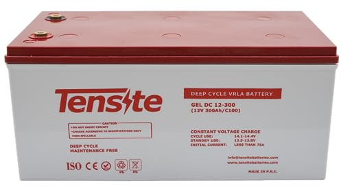 Batteria Gel 12 V 300 Ah Tensite, Batteria 12 Volt per Fotovoltaico