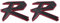 2 Stück R Emblem vorne hinten Auto Abzeichen Kofferraum hinten Kotflügel Aufkleber Typ Typenschild (schwarz rot)