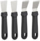 Relaxdays 4 Set da Raschietto per la Pulizia, Spatola Griglia e Piano a Induzione 17,5x4x1,5 cm Acciaio Inox, Nero Argento