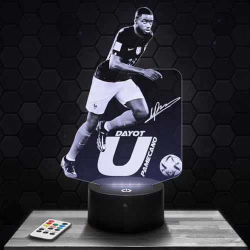 Nachttischlampe D. Upamecano Fußball deko Fußballer. Geschenkidee Mann objekt D.Upamecano Fußball Nachtlicht Erwachsene deko Zimmer. Weihnachten