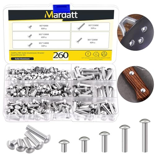 Mardatt 330 remaches de cabeza de brasero de aluminio sólido