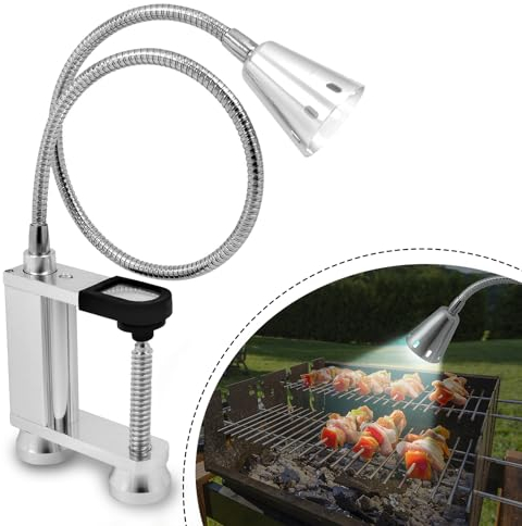 RUNQIN Luz para Barbacoa Exteriores, Magnética 360° Flexible, Iluminación LED para Barbacoa, Linterna de Trabajo Ajustable, Lámpara de Taller Herramientas, Fijación de Tornillo