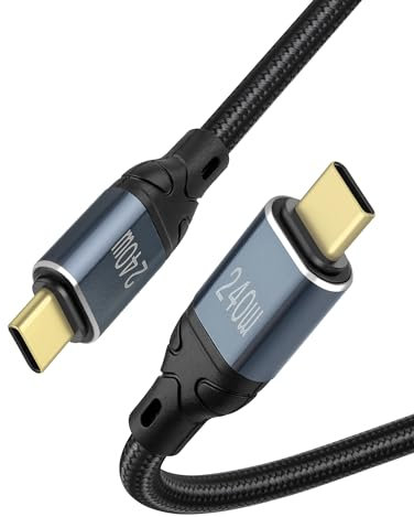 240W USB C en el cable USB C (1 pieza), 48V 5A USB-C Cable PD 3.1 Qc4.0, cable de carga rápida 140W 100W 100 para iPhone15 Pro Max, MacBook Pro/Air, laptop, iPad Pro/Computer, iPad Pro/Air (1M)