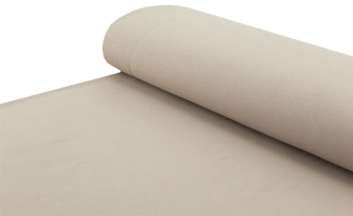 Baumwoll - Sweatstoff weich Alpenfleece einfarbig taupe - Meterware ab 25 x 150 cm - Stoff zum Nähen