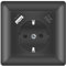 Sasudose USB Steckdose Unterputz Grau 18W Schnellladung System 55 Schuko Steckdose mit USB C Ladegerät Anschluss Schutzkontakt-Steckdose (4000W/16A) Einbausteckdose für Smartphone MP3
