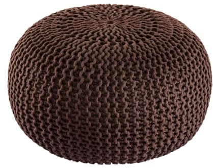 Amago home Pouf Outdoor ø 55 o. 45cm Bodenkissen Sitzpouf Hocker wetterfest pflegeleicht & nachhaltig Größe ø 55 cm, Farbe braun - Mocca