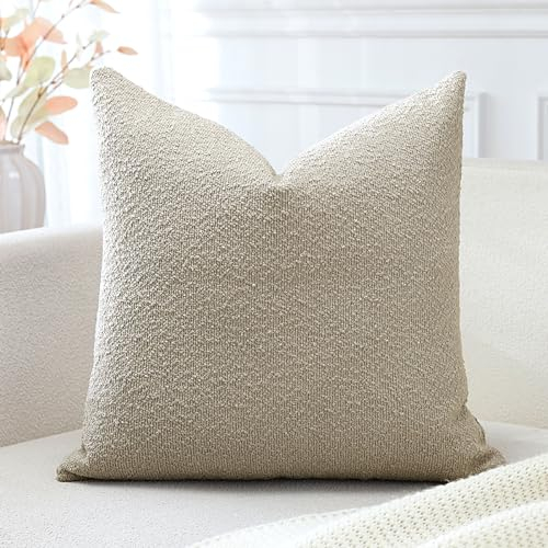 Artscope 1er Set Boucle-Kissenbezügen Wurfkissenbezug Moderne Dekokissen Kissenhülle Set Kissen Fall für Sofa Auto Schlafzimmer Zuhause Dekor 45x45cm, Haferflocken