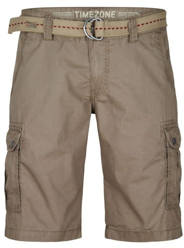 Timezone Cargo Shorts Herren mit Gürtel Regular Fit MaguireTZ Kurze Hosen Cargoshorts Sommer 100% Baumwolle, Größe:34, Farbe:Nature Beige (6122)