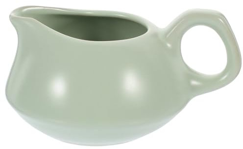 MUCKLILY Ceramic Milk Jug Gravy Boat 10 cm - Elegant Sauce Jug for Milk Tea & Sauces Practical Kitchen Tool with Handle 210 g