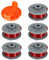 QENETY Rasentrimmer-Ersatzspule, kompatibel mit Gardena Turbo Trimmer SmallCut Artikel 2401, 1,6 mm Rasentrimmerfaden für 5364–20 Spule, mit 05328–20 Abdeckung (6 Stück)