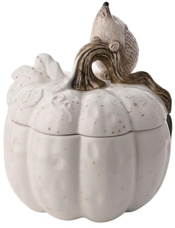 Widdop and Co. - Country Living - White Glazed Ceramic Hedgehog Storage Pot. Home Decor Gifting Decorative Kitchen & Dinner Parties + Animal & Nature Lovers - H: 18 x W: 15 x D: 15 cms.