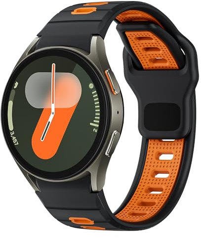Robustes Armband für Samsung Galaxy Watch 7/6/5/4 44mm 40mm/Watch 6 Classic 47mm 43mm/4 Classic 46mm 42mm/5 Pro 45mm/FE 40mm Damen/Herren,Zweifarbig Silikon Sport Band für Samsung Watches 4 5 6 7