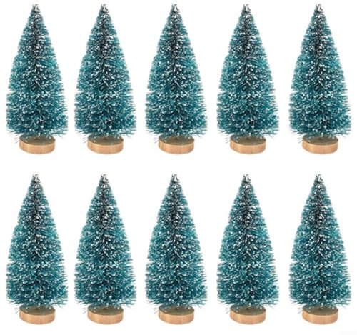 Advokingtap Mini-Weihnachtsbaum, Mini-Sisal, Schnee-Frost, Weihnachtsbäume für Weihnachtsdekoration, zum Basteln, Winterszenen, Zug-Hintergründe, Miniaturgärten (13 cm Hanfbaum)