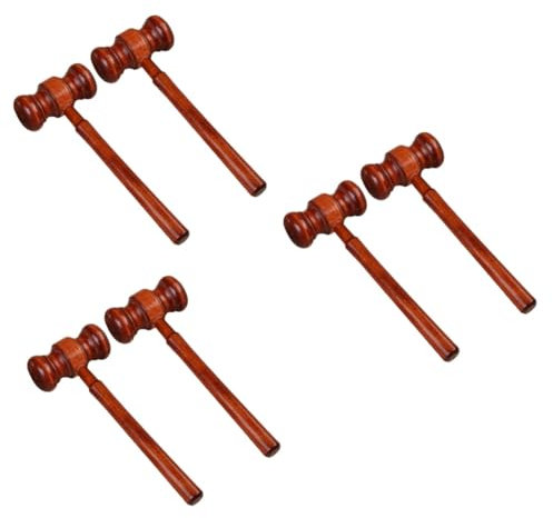 Vaguelly Toy Auction Judge Wig 6 Pcs Girl Beat Toy Judge Hammer Toy Chocolate Hammer Judges Gavel Mini Beat Toy Mallet Pounding Gavel Hammer Fake Gavel Toy Judge Gavel Mallet Bamboo