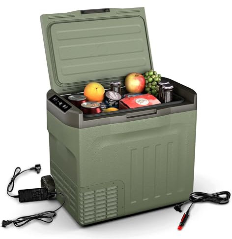 Klarstein PolarForce 40-Liter- Kühlbox – Elektrische Kompressor-Kühlbox mit LCD-Bedienfeld, -20°C bis 20°C, Dual Power (12V/230V), ECO-Modus, Ideal für Camping und Road-Trips, Gefrierbox