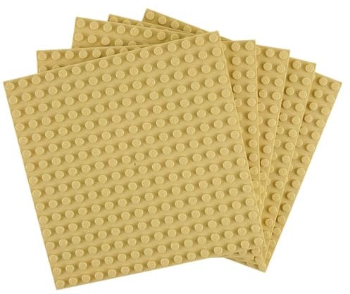 Lego® - Placas de construcción (16 x 16 cm, 4 unidades), color beige claro