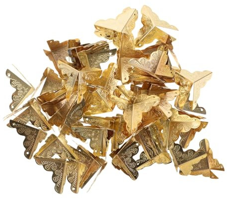 BAZEITFLOW 100pcs Retro Metal Corner Protectors Decorative Stair Edge Guards Vintage Style Iron Box Corner Protectors for Jewelry Boxes